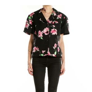 ST JOHN Cropped Floral Button Up Jacket / Size 8 /